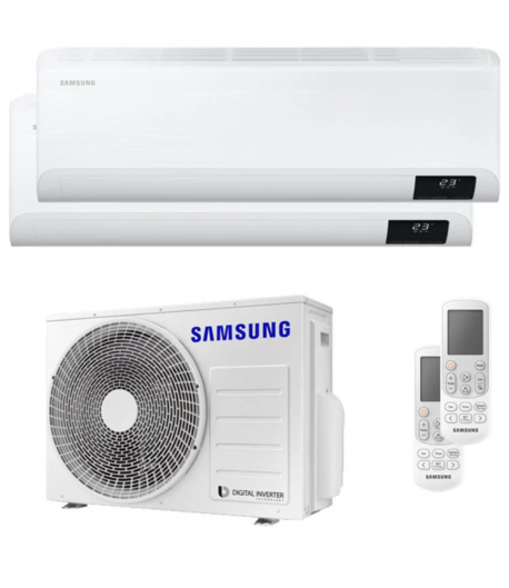 SAMSUNG CLIMATIZZATORE CEBU DUALSPLIT 7000+18000 BTU INVERTER A++ WI-FI E UNITA' ESTERNA 5.2 KW