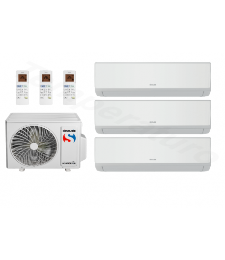 SINCLAIR CLIMATIZZATORE TRIALSPLIT 42QHG DA 7000+9000+9000 BTU INVERTER A++ R32 E UNITA ESTERNA 6 KW