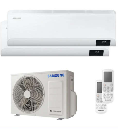 SAMSUNG CLIMATIZZATORE WINDFREE DUALSPLIT DA 7000+9000 BTU INVERTER A+++ WI-FIE UNITA 4.0 KW