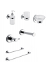 GEDY SET DI ACCESSORI DA BAGNO MODELLO FELCE IN ACCIAIO CROMATO