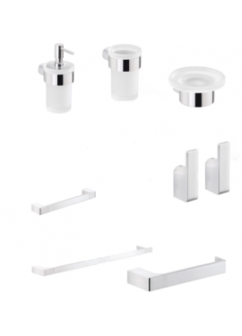 GEDY SET DI ACCESSORI DA BAGNO MODELLO PIRENEI IN ACCIAIO CROMATO