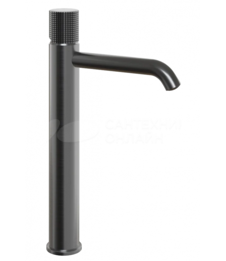 PAINI MISCELATORE LAVABO ALTO MODELLO COX GRIP NERO SPAZZOLATO