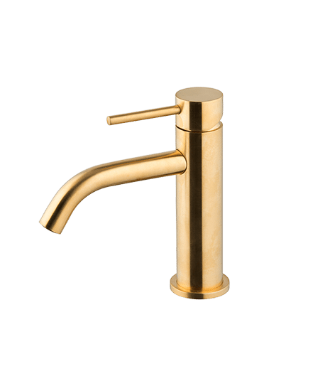 FIMA CARLO FRATTINI MISCELATORE LAVABO SERIE SPILLO UP ORO SPAZZOLATO
