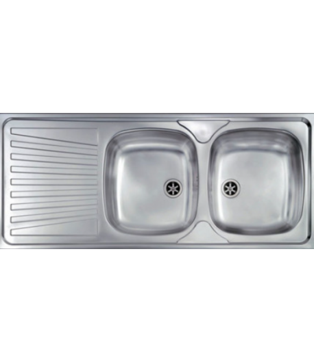 TERMITALY LAVELLO INOX DOPPIA VASCA INCASSO CON GOCCIOLATORIO 86 X 50 DX