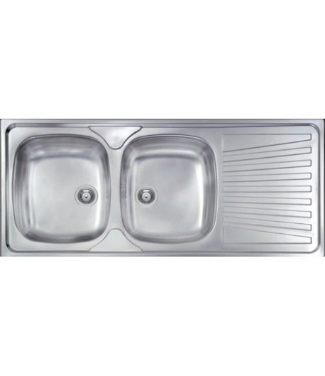 TERMITALY LAVELLO INOX DOPPIA VASCA INCASSO CON GOCCIOLATORIO 86 X 50 SX