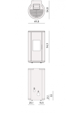 CADEL STUFA A PELLET MODELLO SOUND 7 A+ 7 KW COLORE ANTRACITE