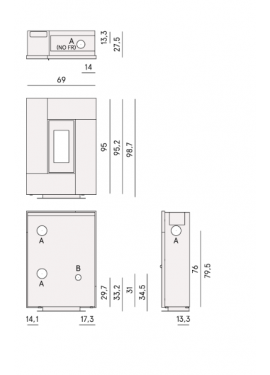 CADEL STUFA A PELLET MODELLO GRACE 7 A+ 7 KW COLORE ROSSO