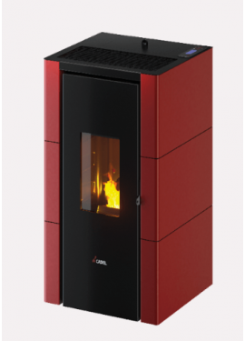 CADEL STUFA A PELLET MODELLO CRISTAL 7 A+ 7 KW COLORE ROSSO