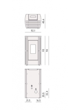 CADEL STUFA A PELLET MODELLO PERLA 7 A+ 7 KW COLORE METALLO BIANCO
