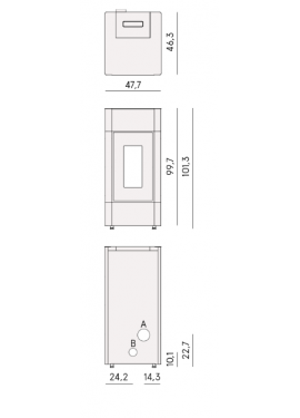 CADEL STUFA A PELLET MODELLO CRISTAL 9 A+ 8,5 KW COLORE METALLO BIANCO