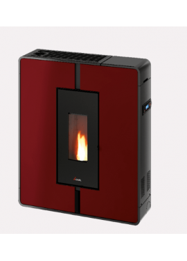 CADEL STUFA A PELLET MODELLO TILE PLUS 10 A+ 10 KW COLORE METALLO ROSSO