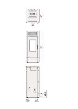 CADEL STUFA A PELLET MODELLO CRISTAL 9 AIRTECH A+ 8,5 KW COLORE ROSSO