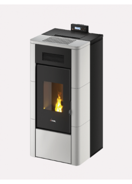 CADEL STUFA A PELLET HYDRO MODELLO RIVER IDRO 16 A++ 16.1 KW COLORE MAIOLICA BIANCA